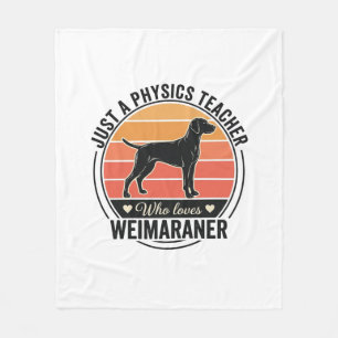 Physiklehrer liebt Weimaraner Vintage-Hundedesign Fleecedecke
