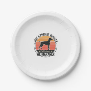 Physiklehrer liebt Weimaraner Vintage-Hundedesign Pappteller