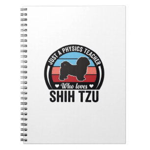 Physiklehrer Shih Tzu Vintage Hundeshirt Design_ Notizblock