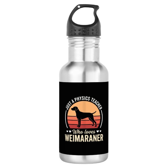 Physiklehrer Weimaraner-Hundefreund Edelstahlflasche (Vorderseite)
