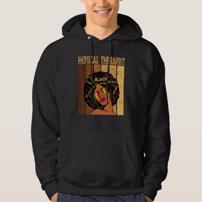 Physiotherapeut Afro American Black Hoodie (Vorderseite)
