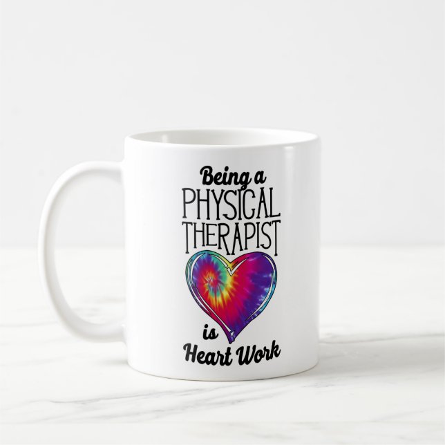 Physiotherapeut Assistant Gefärbte Krawatte Herz Kaffeetasse (Links)
