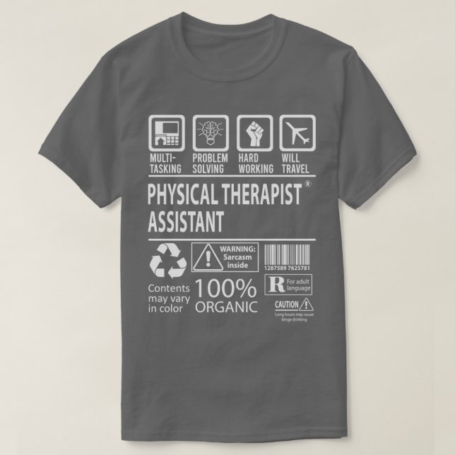Physiotherapeut Assistant Multitasking Job Geschen T-Shirt (Design vorne)