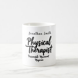 Physiotherapeut Bewegungs-Typografie voller Leiden Kaffeetasse