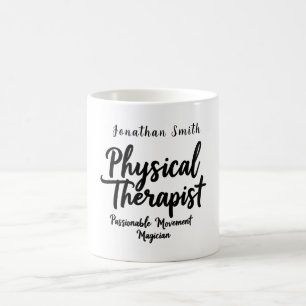 Physiotherapeut Bewegungs-Typografie voller Leiden Kaffeetasse