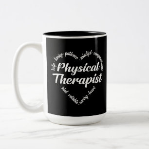 Physiotherapeut Herz-Wort Cloud Zweifarbige Tasse