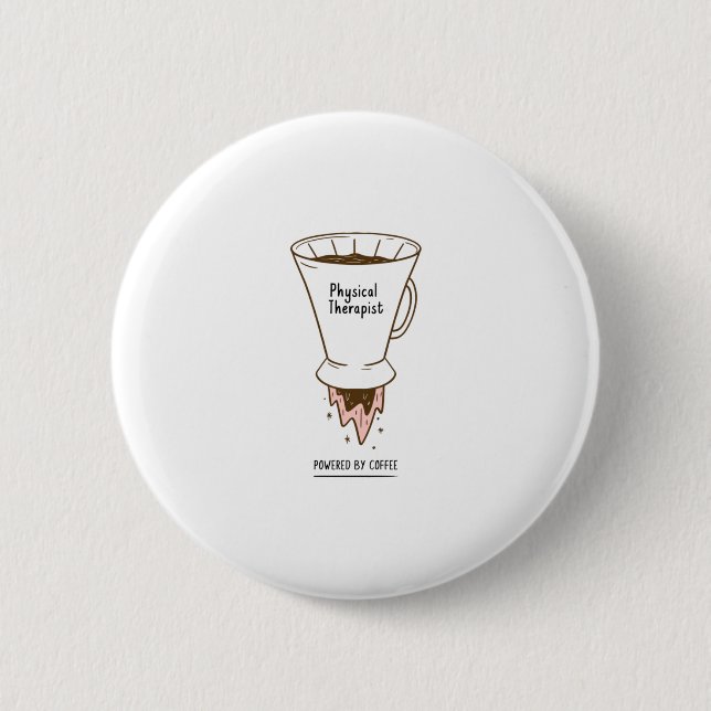 Physiotherapeut mit Kaffee Button (Vorderseite)