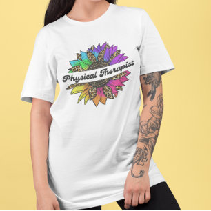 Physiotherapeut Profession Regenbogenblüte T-Shirt
