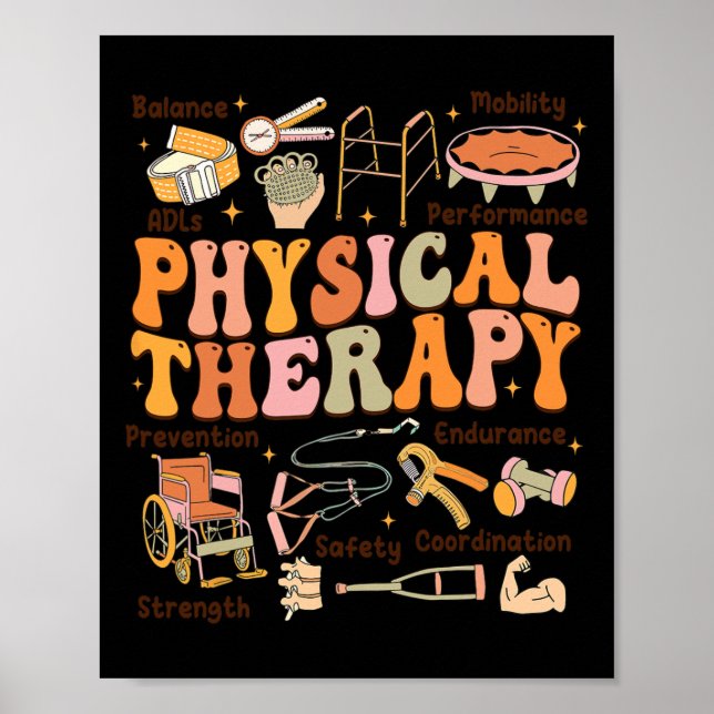 Physiotherapeut Pt Pta Fall Erntedank Physischer Poster (Vorne)
