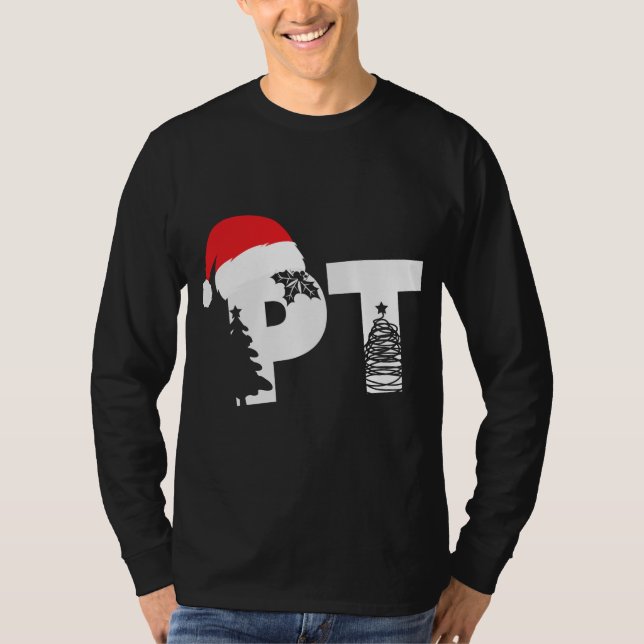 Physiotherapeut PT Weihnachtsmannmütze Weihnachten T-Shirt (Vorderseite)