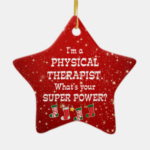 Physiotherapeut Super Power, Weihnachtsdesign Keramik Ornament