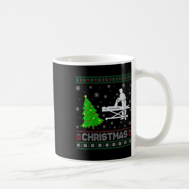 Physiotherapeutin Xmas Tree Lighting Ugly Kaffeetasse (Rechts)