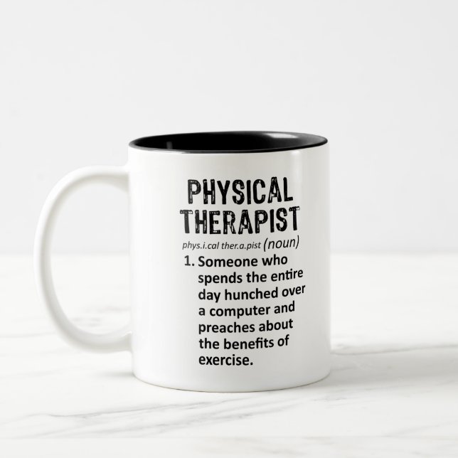 Physiotherapeutische Definition Zweifarbige Tasse (Links)
