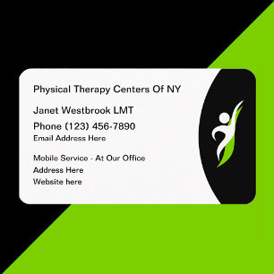 Physiotherapie-Dienste Therapeut Visitenkarte