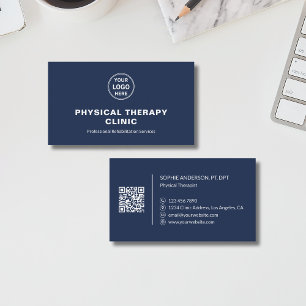 Physiotherapie-Klinik Individuelles Logo QR Navy B Visitenkarte