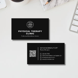 Physiotherapie-Klinik Individuelles Logo QR Schwar Visitenkarte