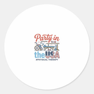 Physiotherapie-Party in den USA Vintage T-Shirt_ Runder Aufkleber