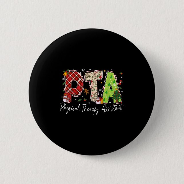 Physiotherapie Therast Istant Pta Santa Christma Button (Vorderseite)