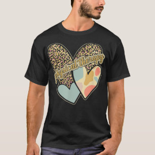 Physiotherapie Vintage-Herz-Leoparden-Druck T-Shirt