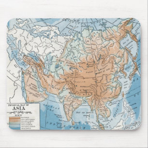 Physische Karte von Asien (1916) Mousepad