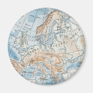 Physische Karte von Europa (1916) Magnet