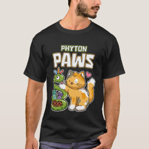 Phyton Pfoten Lustige Katze Schlange Python Progra T-Shirt