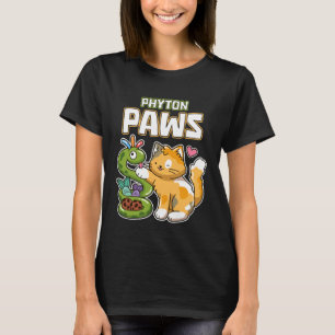 Phyton Pfoten Lustige Katze Schlange Python Progra T-Shirt