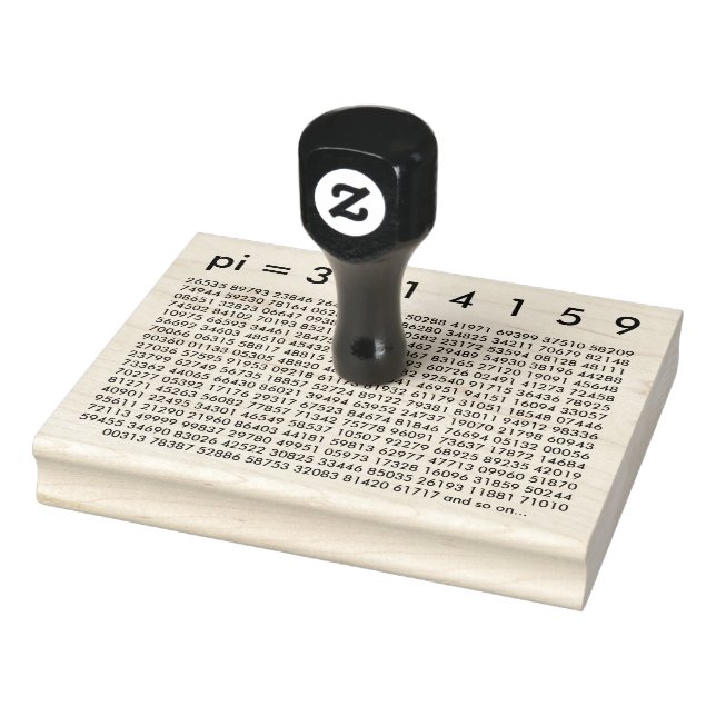 pi= 3.14159 Black White Math Science pi Day Digita Gummistempel (Stempel)