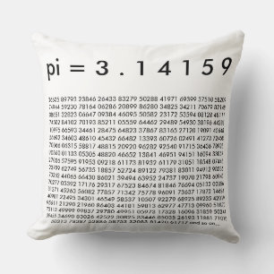 pi= 3.14159 Black White Math Science pi Day Digita Kissen