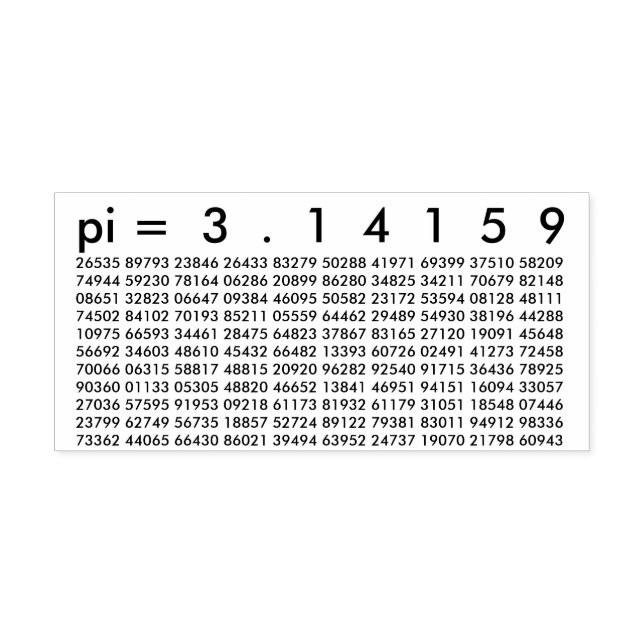pi= 3.14159 Black White Math Science pi Day Digita Permastempel (Design)