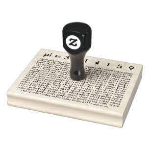pi= 3,14159 Schwarz-weiße Gummistempel