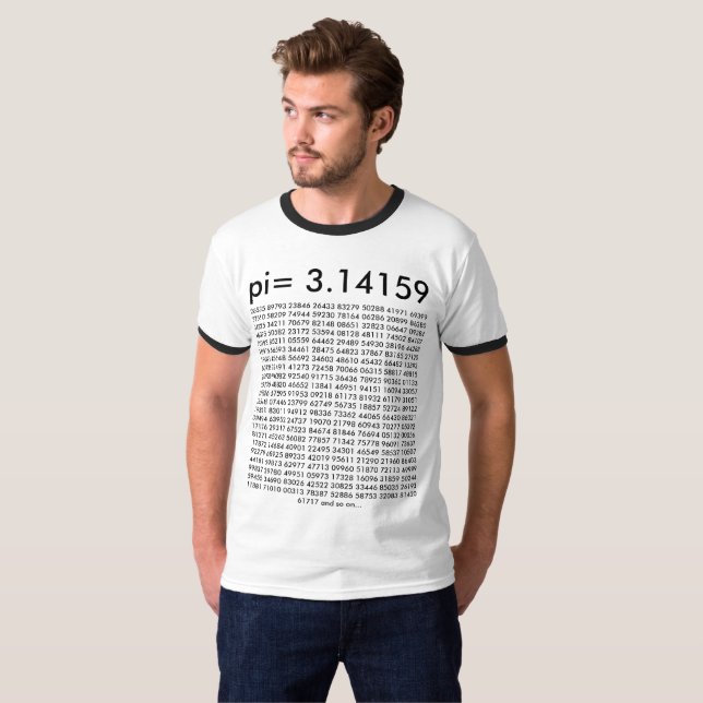 pi= 3.14159 und so bei Mathe Fashion pi Day Digits T-Shirt (Vorne ganz)