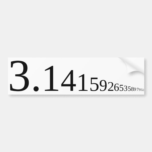Pi - 3.14.. autoaufkleber (Vorne)