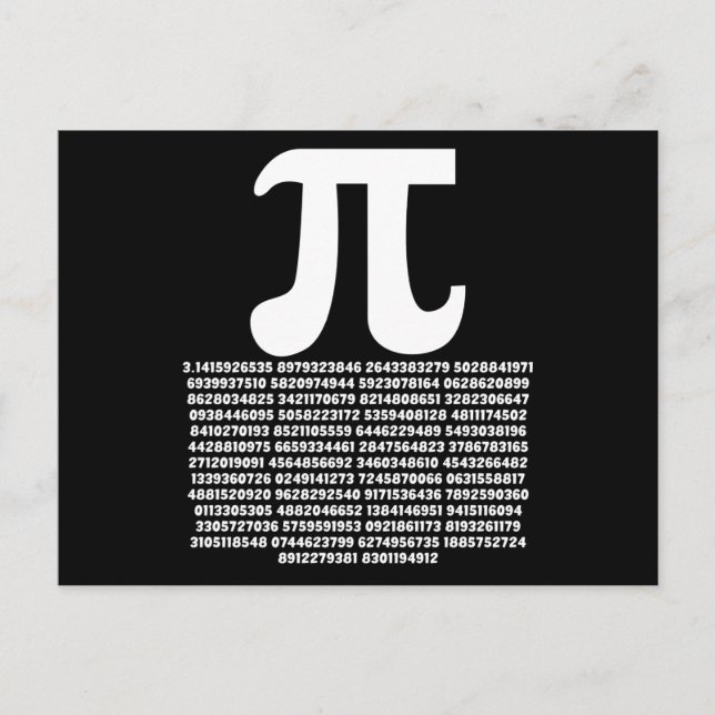 Pi 3.14 Math Irrational Number Math Gift Postkarte (Vorderseite)