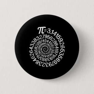 Pi = 3,14 Spiral Mathe Science Geek 3,14 Pi Day St Button