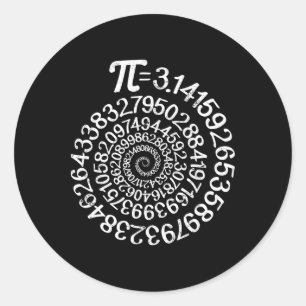 Pi = 3,14 Spiral Mathe Science Geek 3,14 Pi Day St Runder Aufkleber