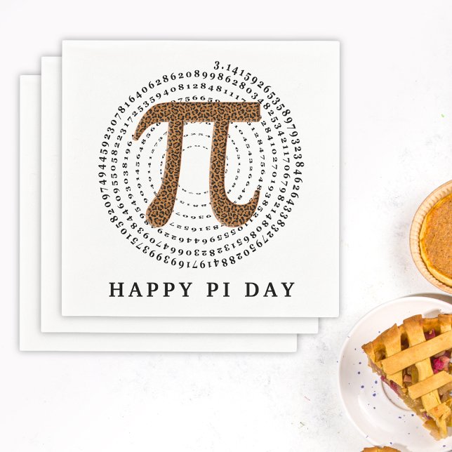 Pi 3.14 Spiral Number Leopard Muster Happy Pi Day Serviette (Von Creator hochgeladen)