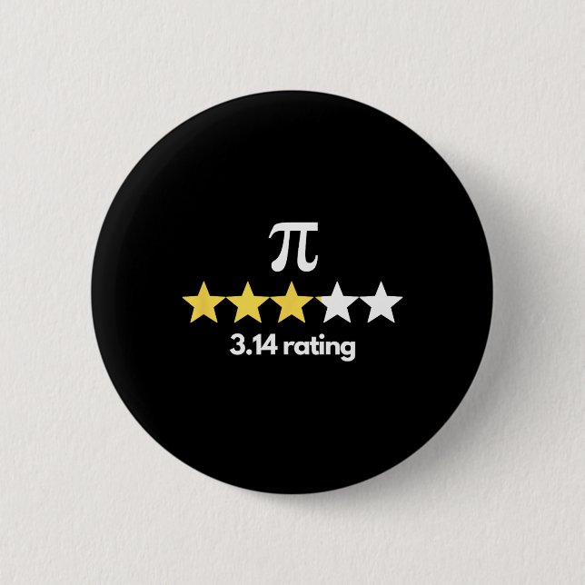 Pi 3.14 Star Rating Funny Pi Spaß Pi Day Novelty Button (Vorderseite)