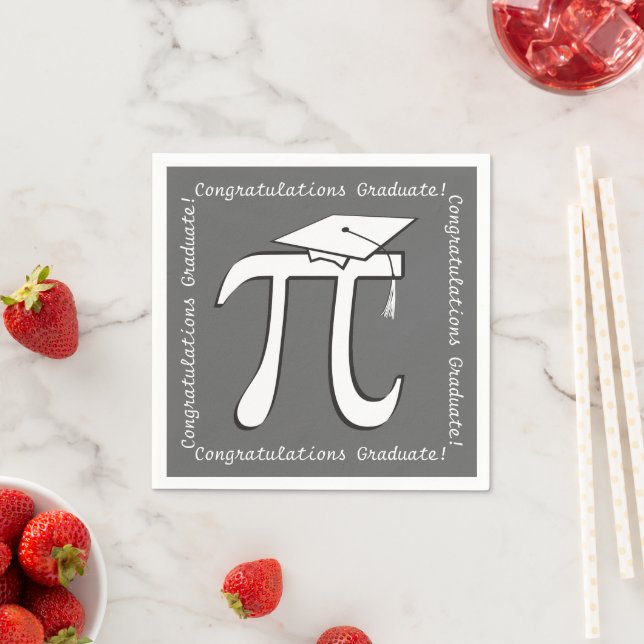Pi Abschluss - Math Grad Themenpapier Napkins Serviette (Beispiel)