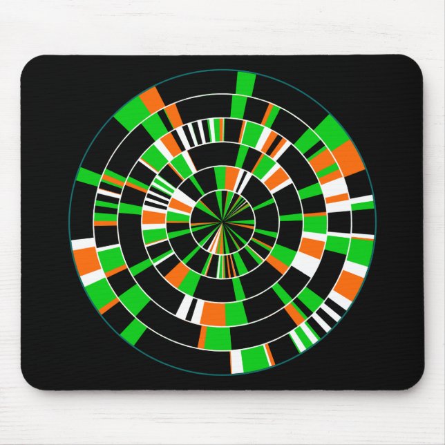 Pi Abstrakt 06 - auf schwarz Mousepad (Vorne)