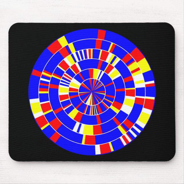 Pi Abstrakt 08 - auf schwarz Mousepad (Vorne)