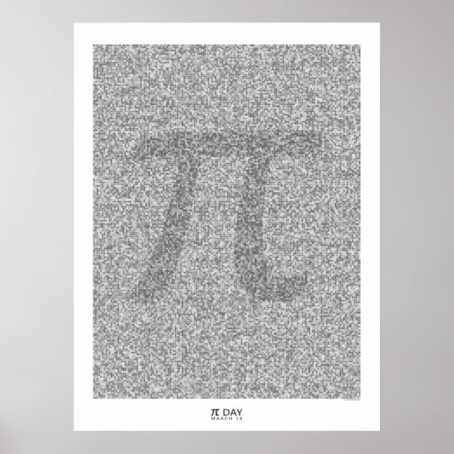 Pi art bis 31.415. Dezimalstelle mit großem Pi Poster (Vorne)