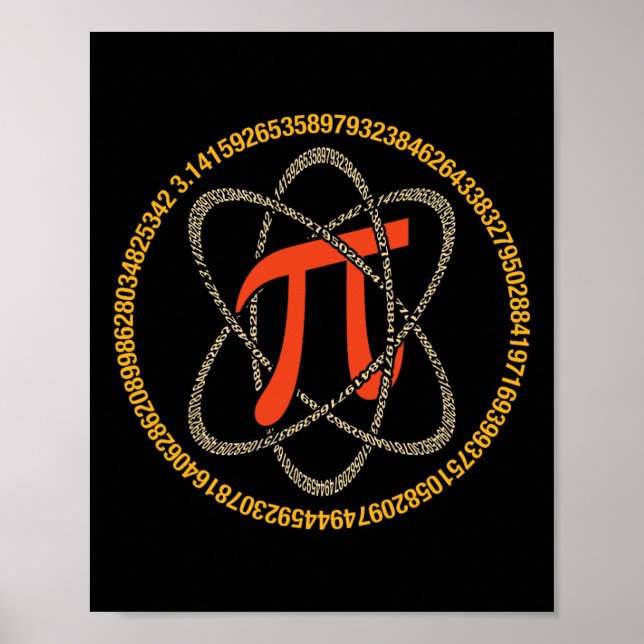 Pi Atom - Pi Day and Mathe Lover Gift Poster (Vorne)