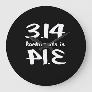 Pi Backwards is Pie Große Wanduhr