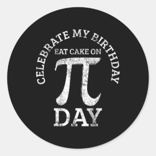 Pi Birthday Math Day Vintag Runder Aufkleber