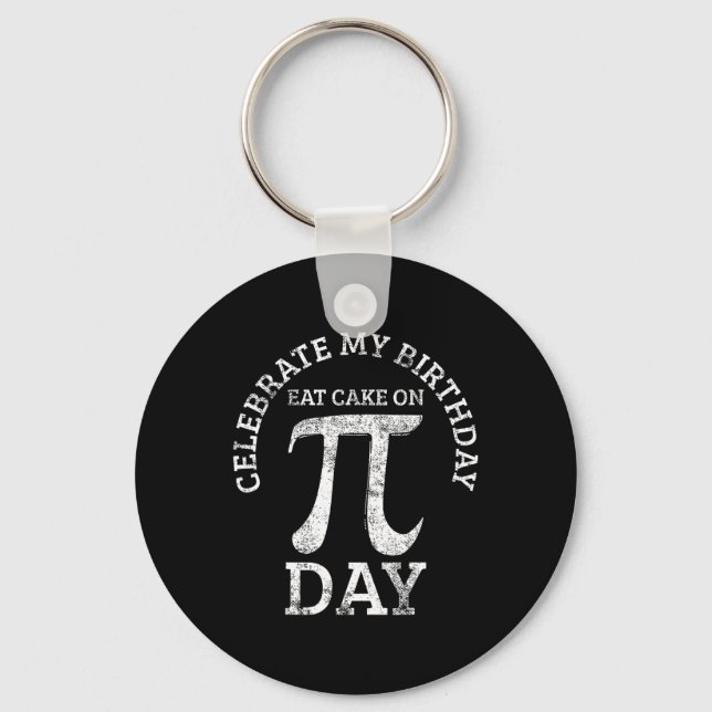 Pi Birthday Math Day Vintag Schlüsselanhänger (Vorderseite)