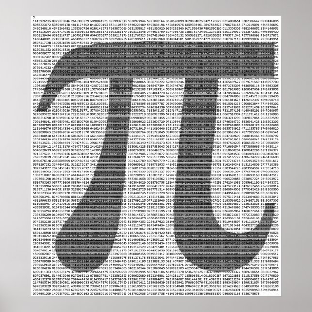 Pi bis 10.000 Ziffern Poster drucken (Vorne)