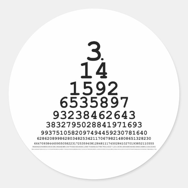 Pi Chart — Mathematik-Geschenke und T - Shirt Runder Aufkleber (Vorderseite)