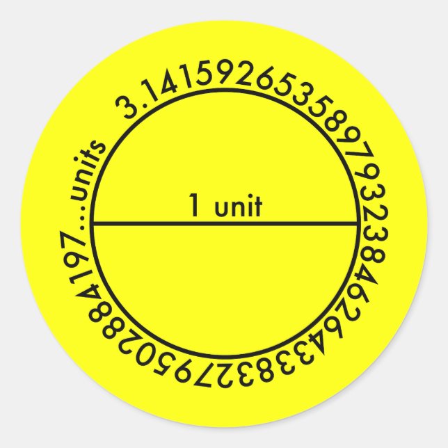 Pi Circle Runder Aufkleber (Vorderseite)