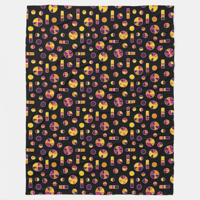 Pi Circles and Bars Pattern 271019v2 - Black Fleecedecke (Vorderseite)